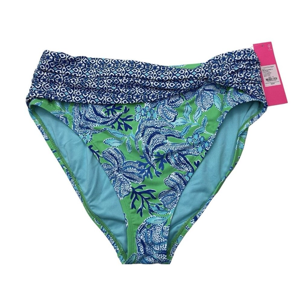 Lilly Pulitzer Bikini Size 0 Green KEEPIN IT REEL YARROW SWIM BOTTOM Swimsuit